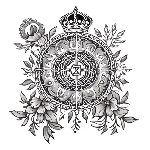 combine spanish ukranian and israeli heritage and/orsymbols tattoo design idea