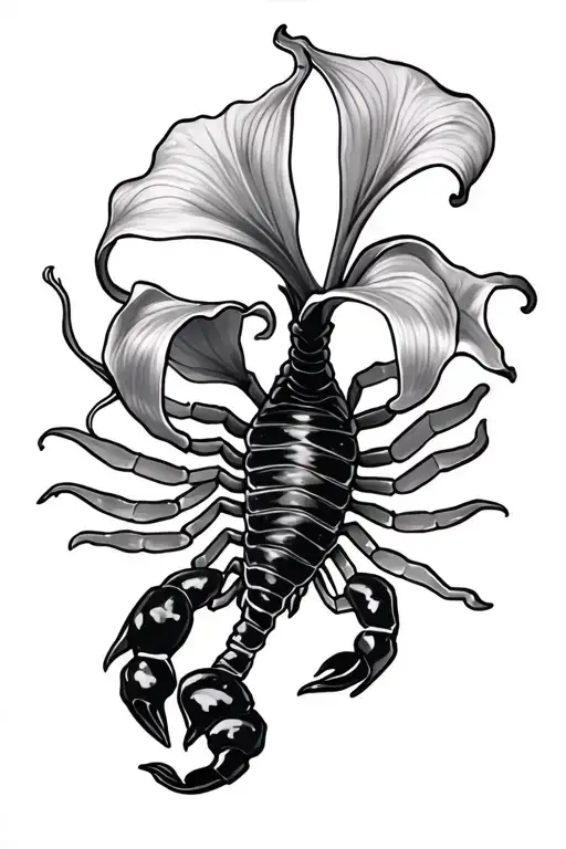 Calla Lilies and scorpion  tattoo design idea