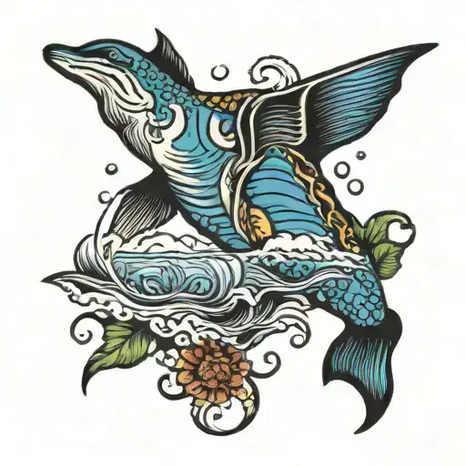 ocean themed  tattoo design idea
