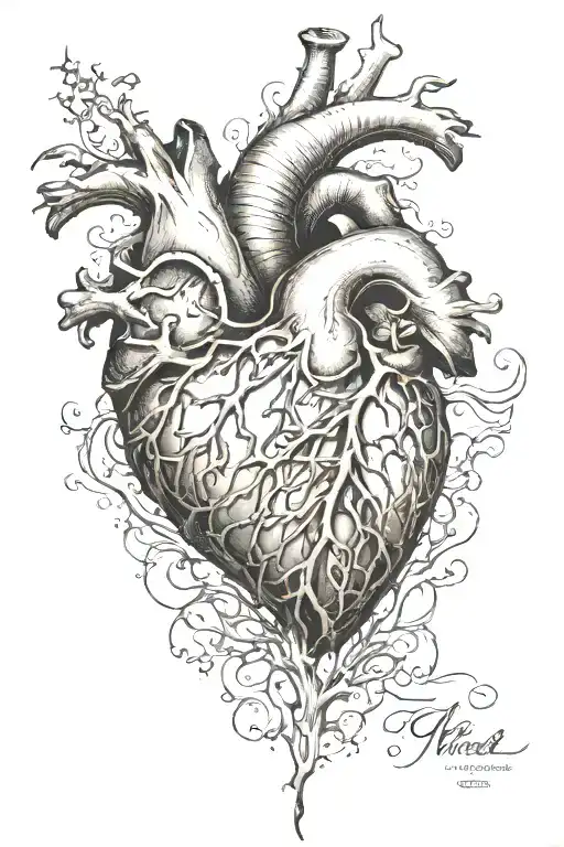 heart in chest skin tear tattoo design idea