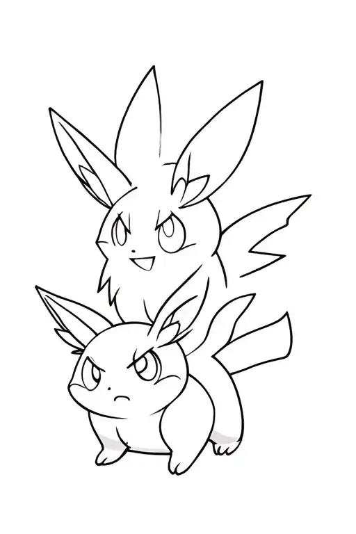 eeveelution Pokemon characters tattoo design idea