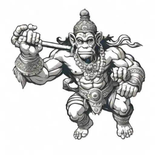 God Hanuman tattoo design idea