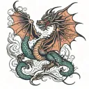 dragon flying tattoo design idea