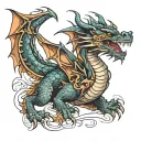 dragon flying tattoo design idea