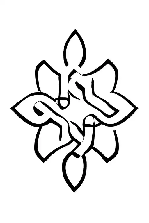 endless knot and semicolon incorporated tattoo design idea