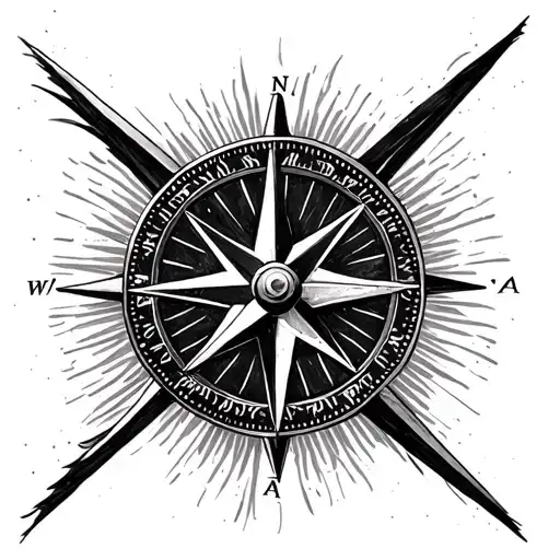 Romani flag compass combined together tattoo design idea