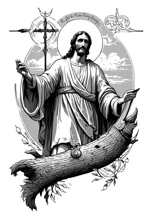 St Peter navigating life's journey towards living tattoo design idea