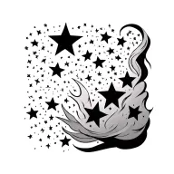 stars scattered tattoo design idea