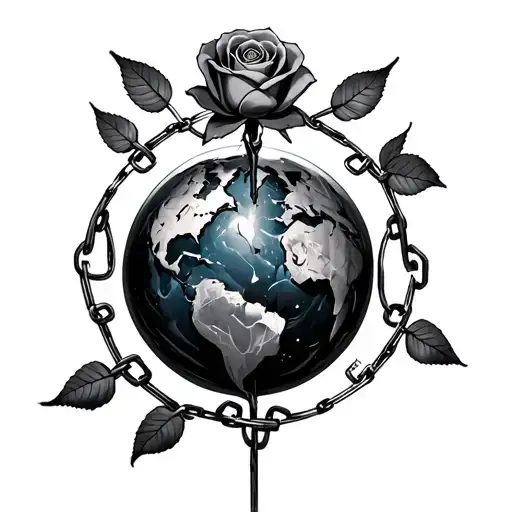 earth,rose, chains, transformation circle full metal alchemist tattoo design idea