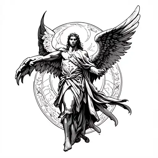 archangel uriel tattoo design idea