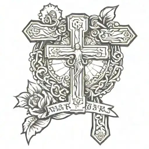 Dominican, jesus cross/quote, mom passing away tattoo design idea