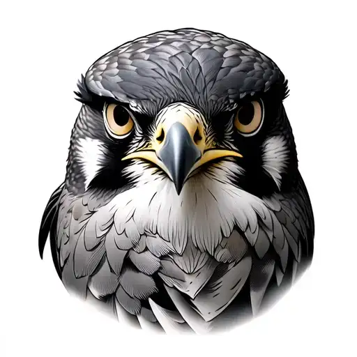 nz peregrine falcon face tattoo design idea