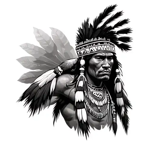 Yaqui Native Warrior tattoo design idea