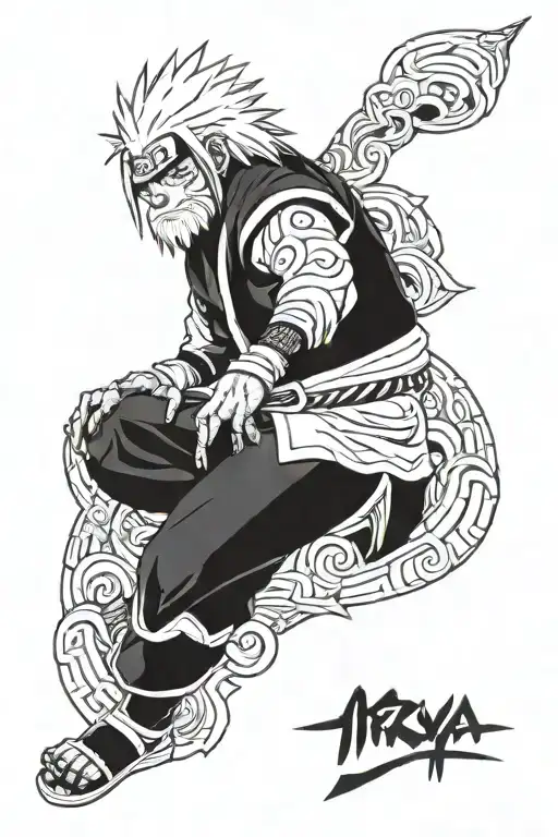 Jiraiya from Naruto character tattoo design idea