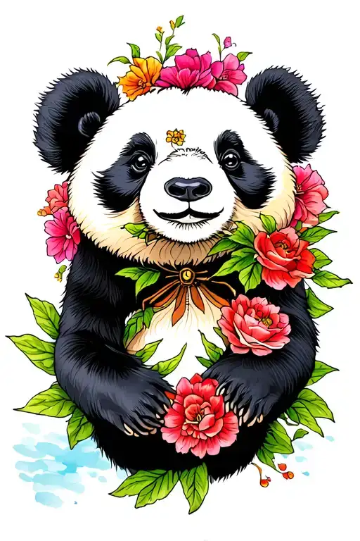 cool Panda bear tattoo design idea