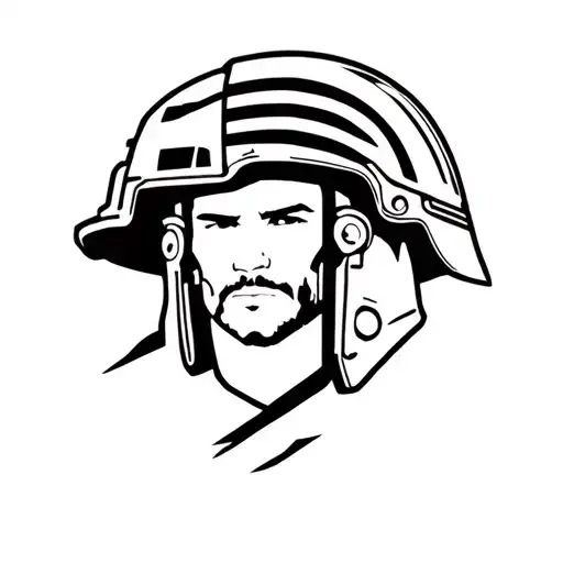 military tatto operator mix with sparta helmet tattoo design idea