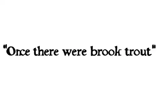 "Once there were brook trout" tattoo design idea
