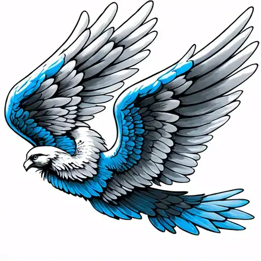 Blue Angel Wings tattoo design idea