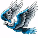 Blue Angel Wings tattoo design idea