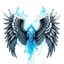 Blue Angel Wings tattoo design idea