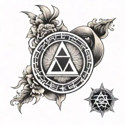 triforce within enso circle tattoo design idea