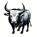 Shape pea and astrological sign bull tattoo design idea