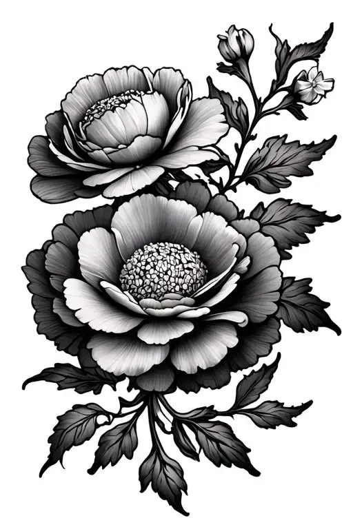 simple dainty carnation flower with daffodil flower vine wrapping spine tattoo tattoo design idea