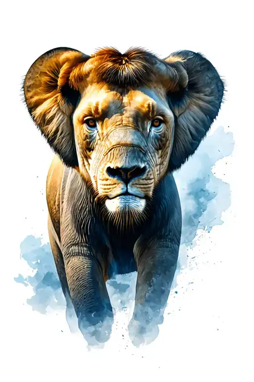 the big five africa continent tattoo design idea