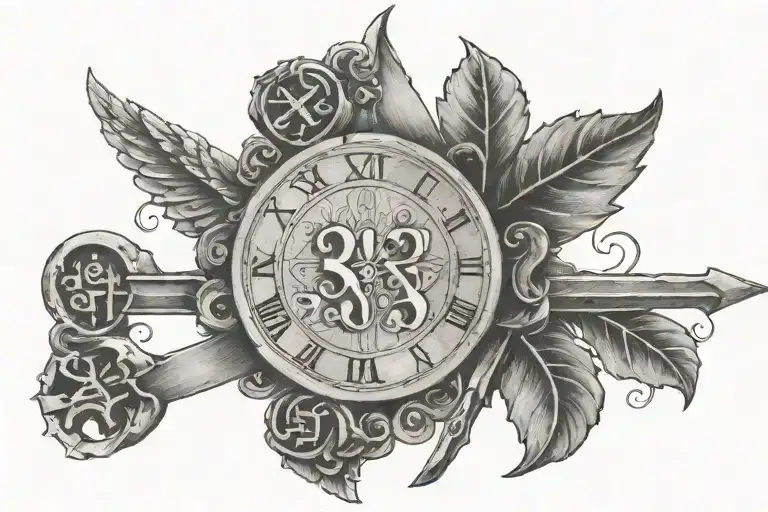 Psalm 23:4 with the roman numerals II-IX-MMXVII underneath tattoo design idea