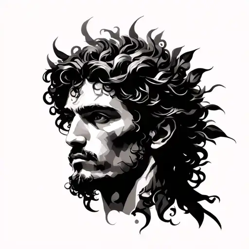 st. Sebastian with geo patern tattoo design idea