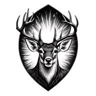 deer head surrounded tattoo design idea