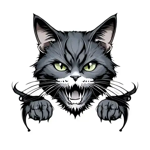 Evil Cat tattoo design idea