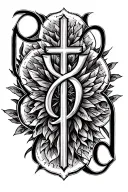 "Ecclesiastes" alpha and omega symbol and christian cross tattoo design idea