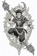 Devil union Asta from black clover made tattoo design idea