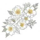 may July and November birth flower bouquet tattoo design idea