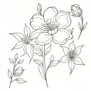 may July and November birth flower bouquet tattoo design idea