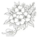 may July and November birth flower bouquet tattoo design idea