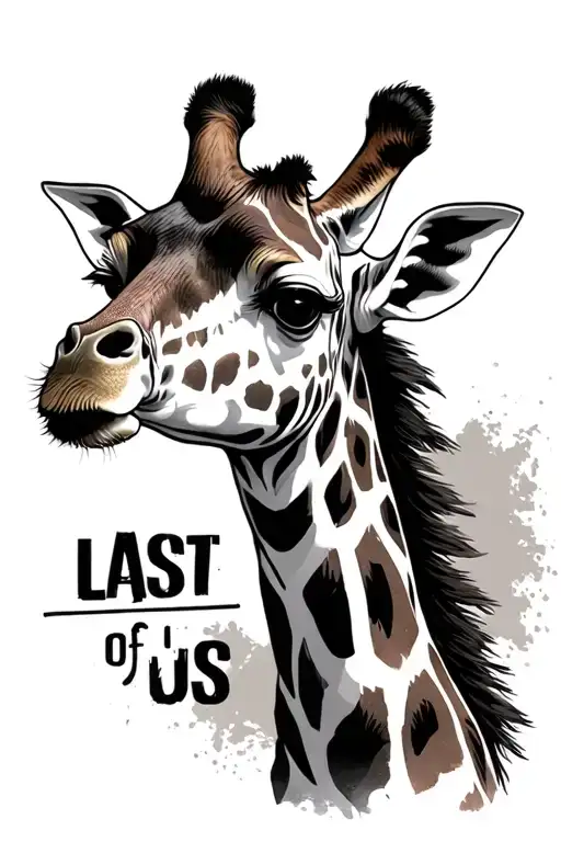 woodwork last of us girafe tattoo design idea