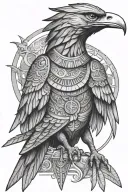 bird people egyptian god tattoo design idea