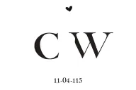 The letters CW and the date 11/04/15 for wedding anniversary symbolising love  tattoo design idea