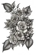 birth flower bouquet for april, may and december birth flower tattoo design idea