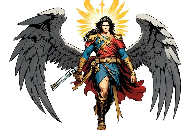 saint Michael military tattoo design idea