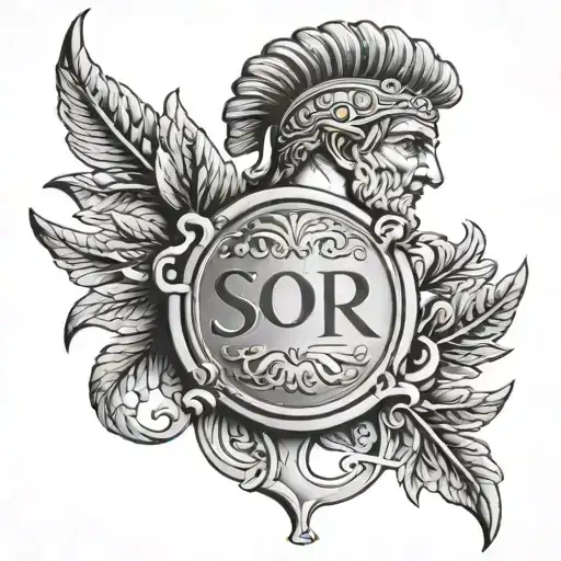 Roman tatoo ideas on the shoulder, with letters SPQR in it  tattoo design idea