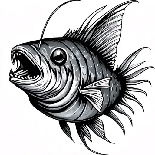 angler fish tattoo design idea