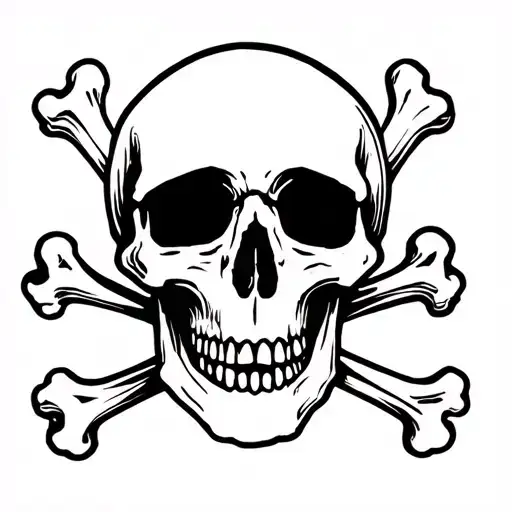 surreal skull and crossbones San Francisco  tattoo design idea