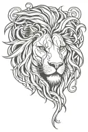 lion headed medusa head tattoo design idea