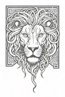 lion headed medusa head tattoo design idea