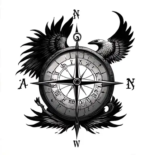 Travel World World Compass Dead Time Turns tattoo design idea