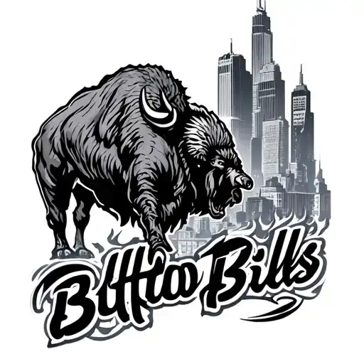 Buffalo bills burning city tattoo design idea