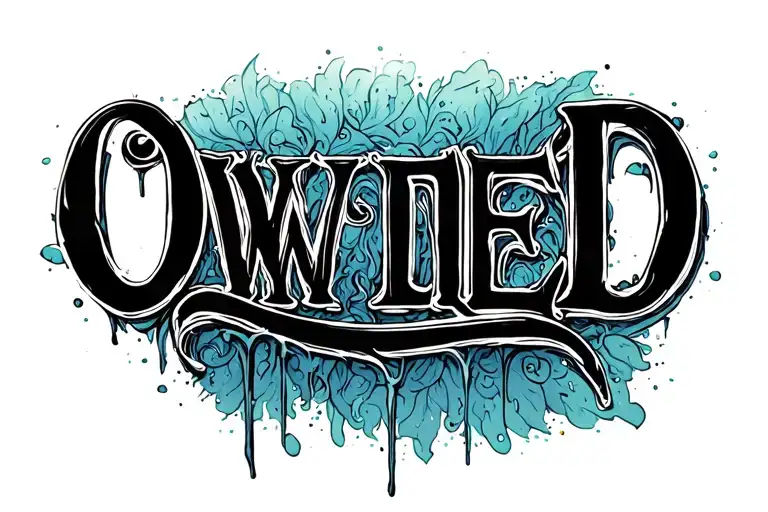 the word owned as if it has been branded into the skin tattoo design idea